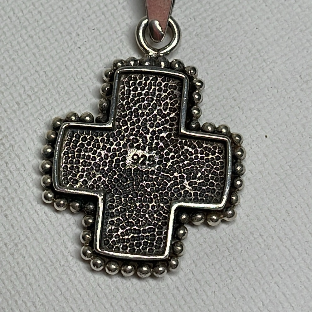 Sterling Silver and Onyx Cross Pendant - Picture 3 of 5